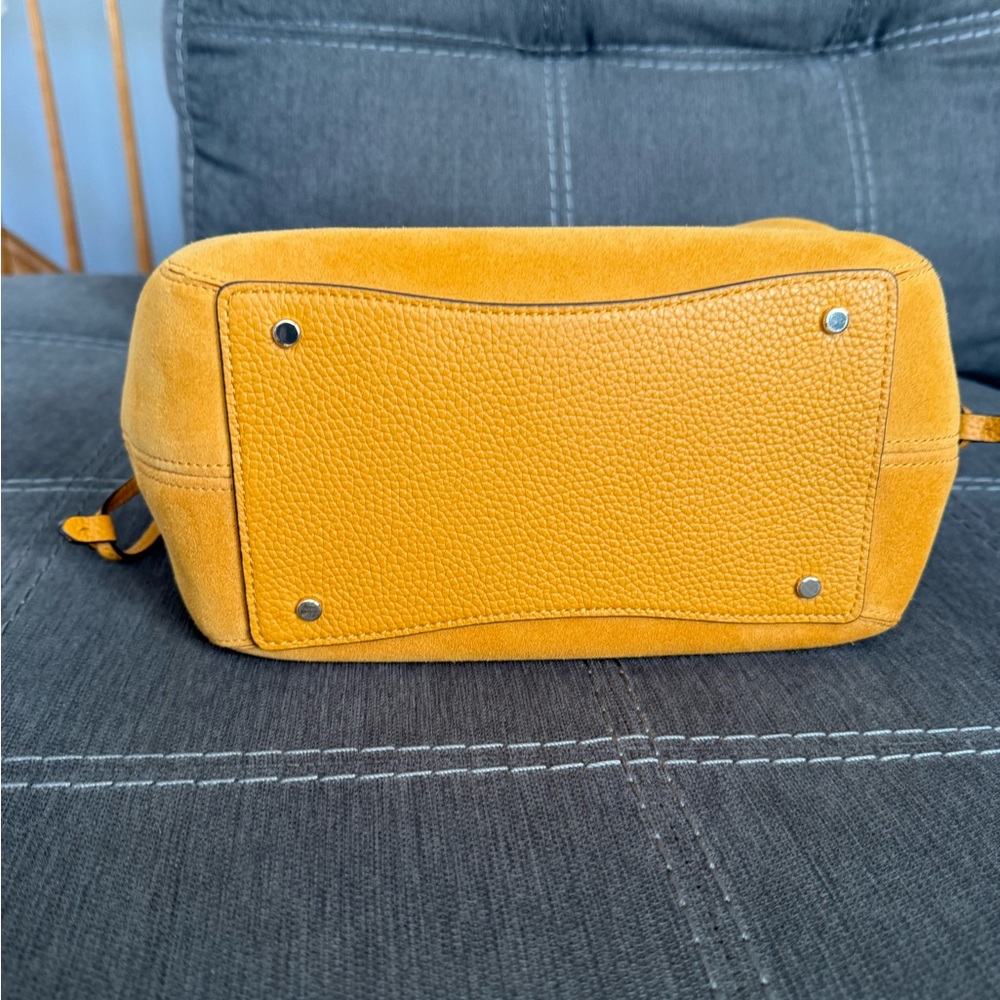 Kate Spade Dumpling Small Satchel - Squash (Yellow) Suede - Picture 3 of 6